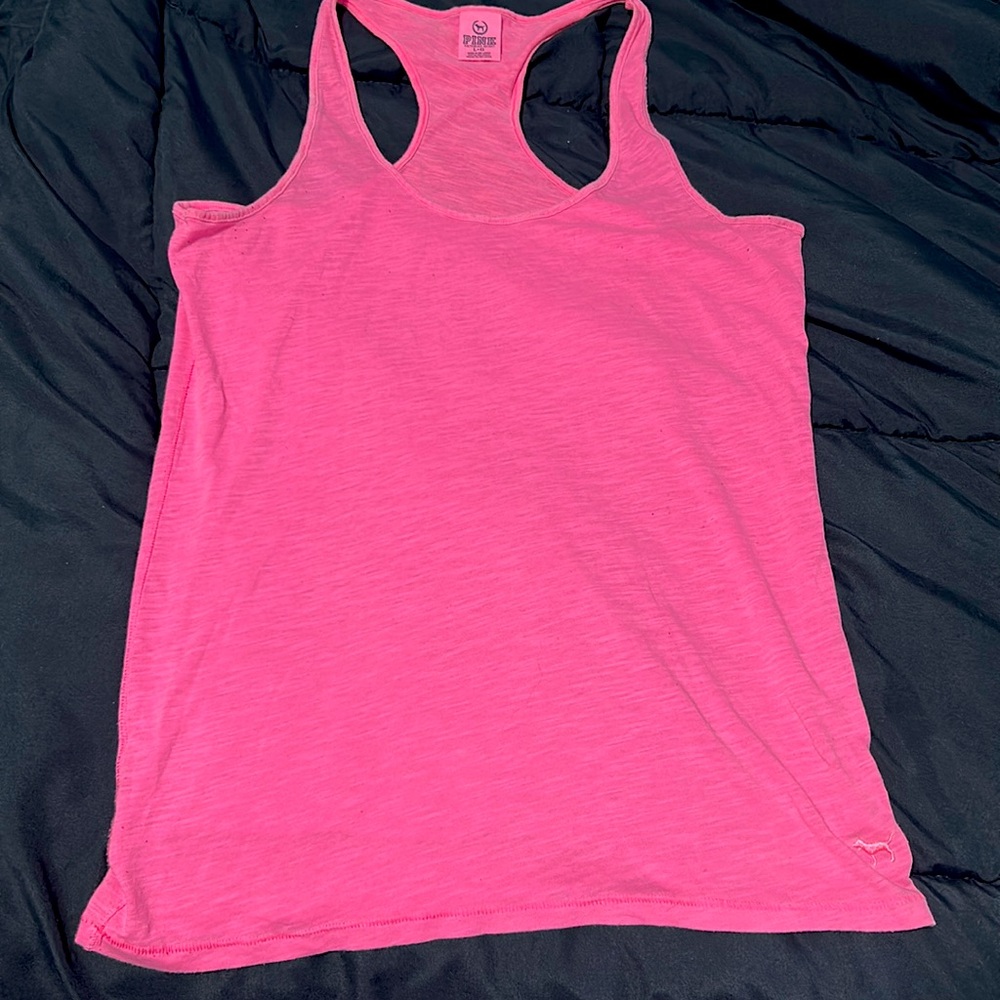 hot pink racerback tank top